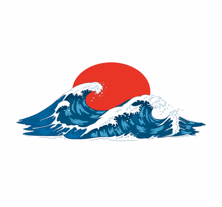 Individuais de mesa originais ondas e sol nascente - TenStickers