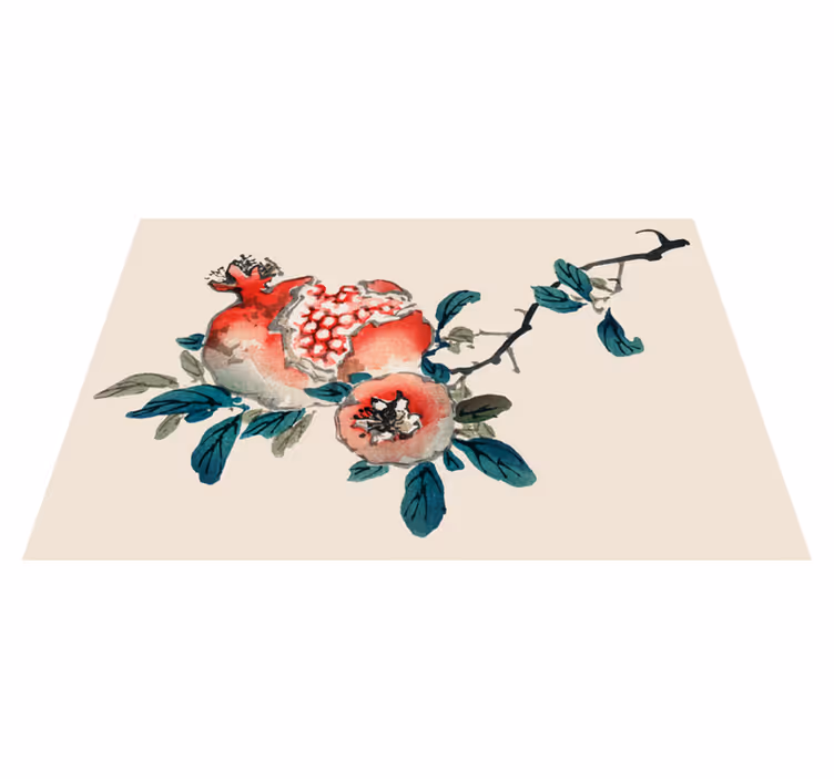 Individuais de mesa originais com design floral de romã - TenStickers