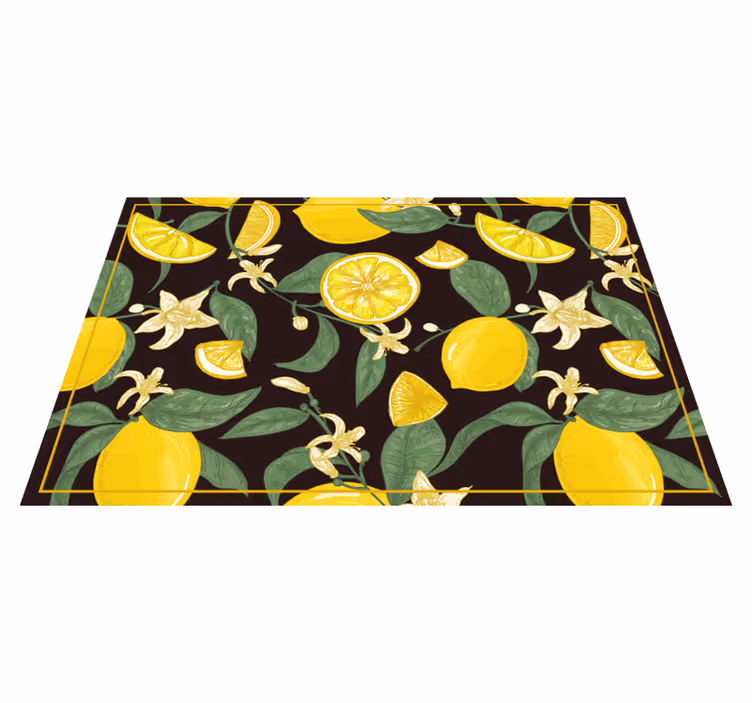 Individuais de mesa originais com padrão de limão e flores - TenStickers