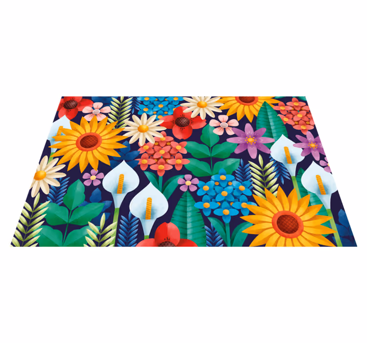Individuais de mesa originais Várias flores coloridas - TenStickers