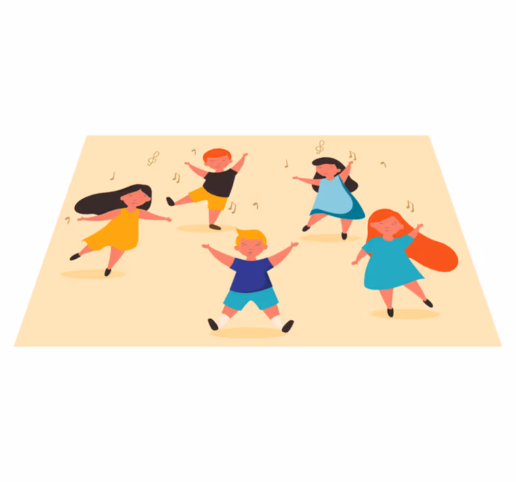 Individuais de mesa infantis crianças dançando com alegria - TenStickers