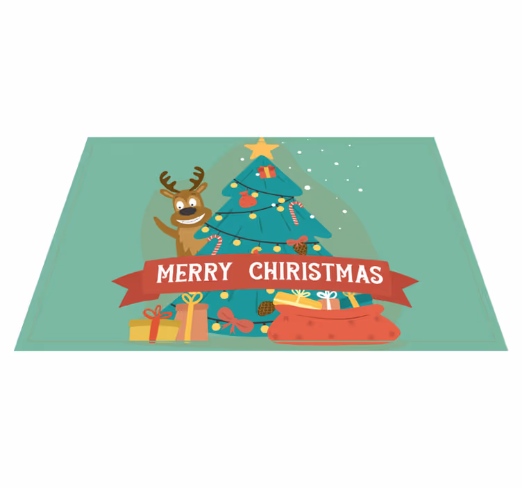 Individuais de mesa de natal Árvore festiva alegre - TenStickers