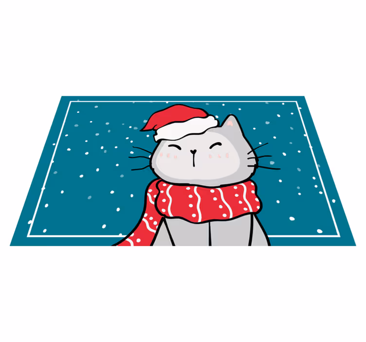Individuais de mesa de natal gato feliz de natal - TenStickers