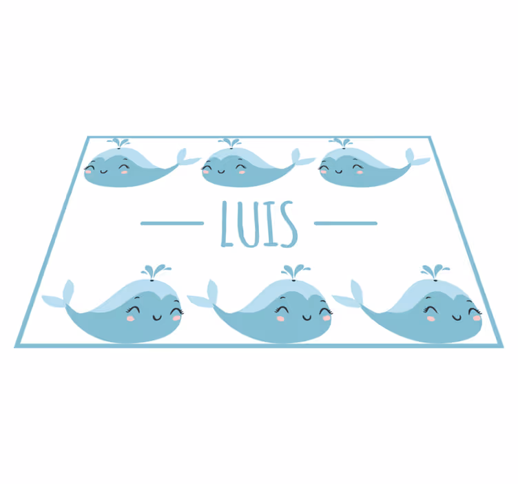 Individuais de mesa infantis com motivos de baleia feliz - TenStickers