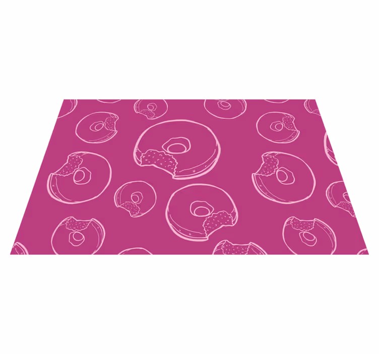 Individuais de mesa originais com padrão de donuts coloridos - TenStickers