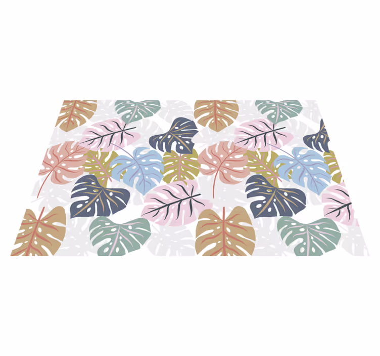 Pastel monstera individuais de mesa de vinil - TenStickers