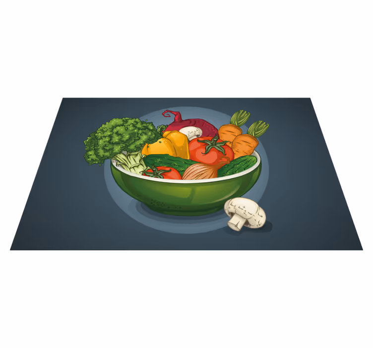 Individuais de mesa originais tigela colorida de legumes - TenStickers