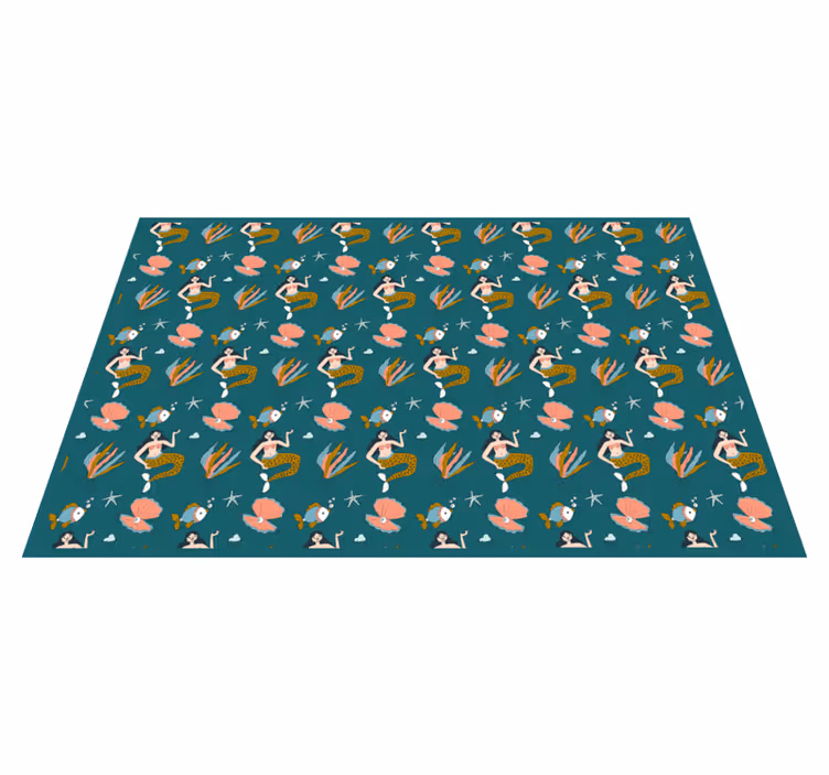 Individuais de mesa infantis com padrão de conchas de sereia - TenStickers