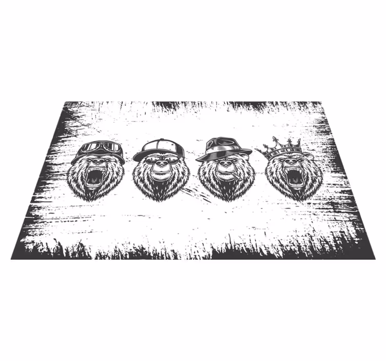 Individuais de mesa para restaurantes Urso com logotipo vintage - TenStickers