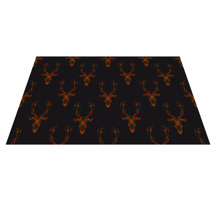 Individuais de mesa de natal silhuetas de rena xadrez - TenStickers