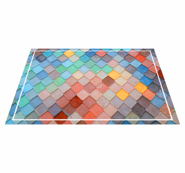 Individuais de mesa de texturas padrão de azulejos coloridos - TenStickers