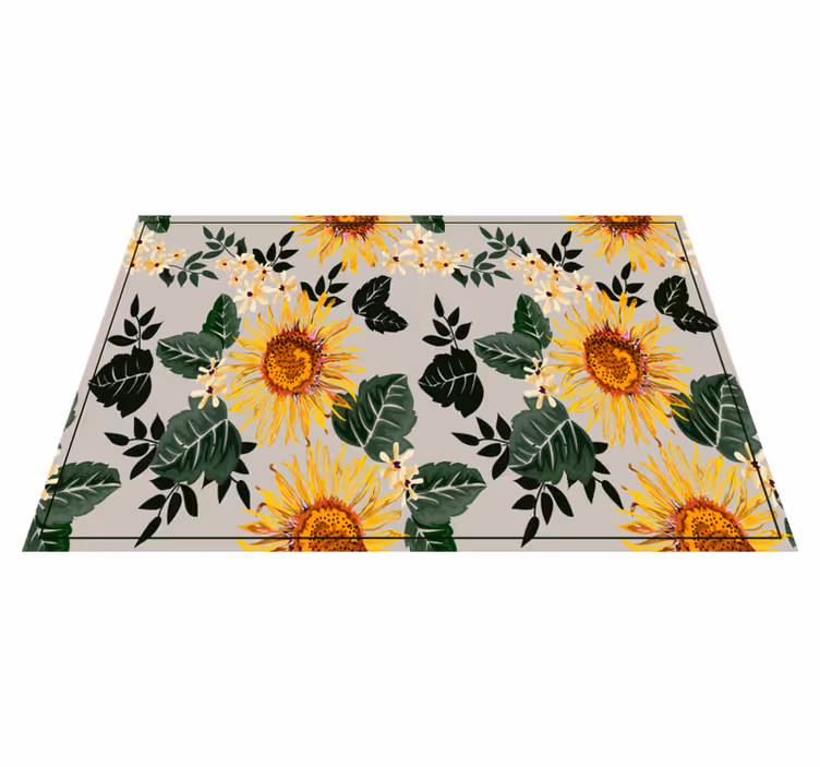 Individuais de mesa originais arranjo floral solar - TenStickers