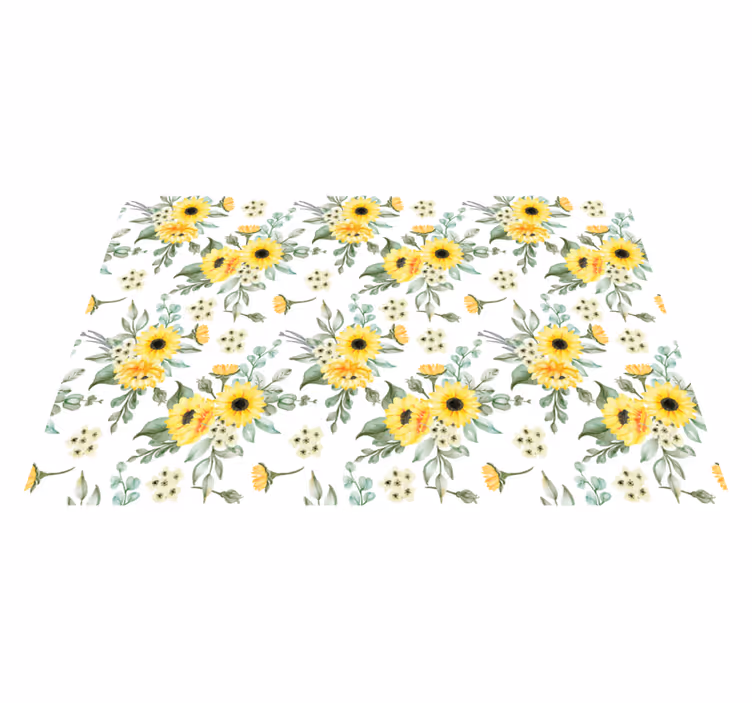 Individuais de mesa originais padrão floral de girassol - TenStickers