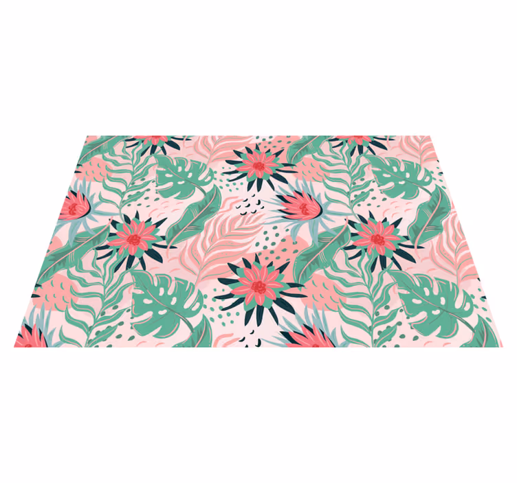 Individuais de mesa originais padrão floral tropical - TenStickers
