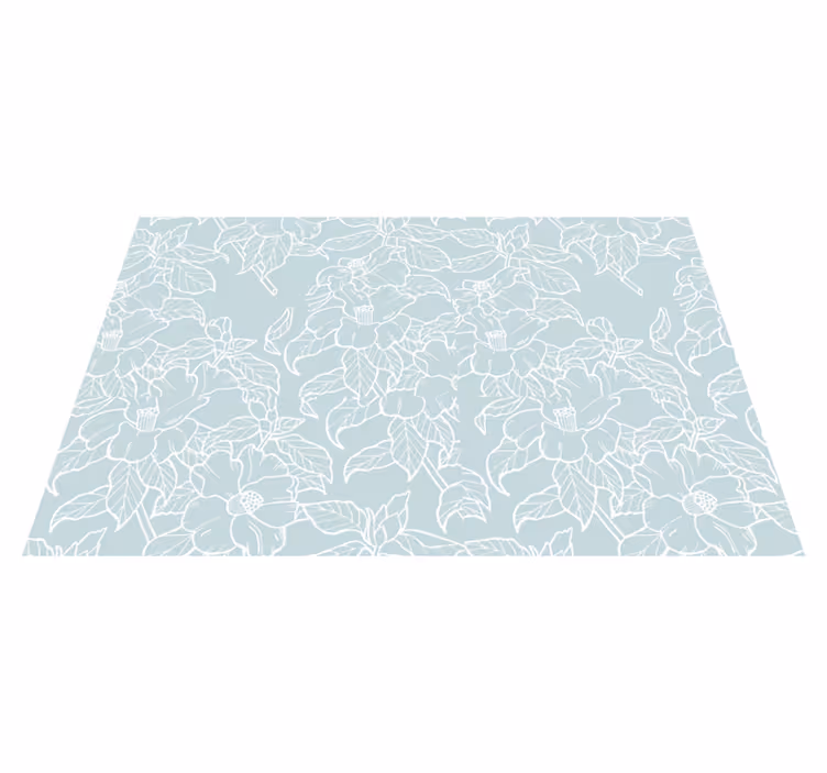 Individuais de mesa modernos Flores brancas de fundo azul - TenStickers