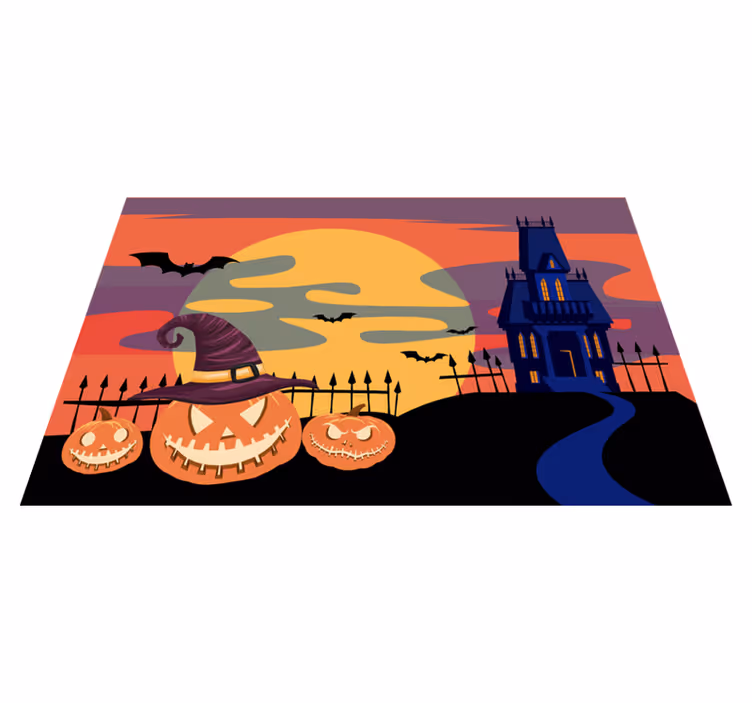 Individual de mesa halloween cena de pesadelo com abóbora - TenStickers