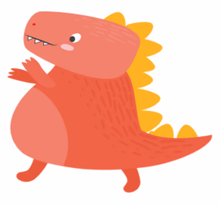 Individuais de mesa infantis com personagem dinossauro fofo - TenStickers