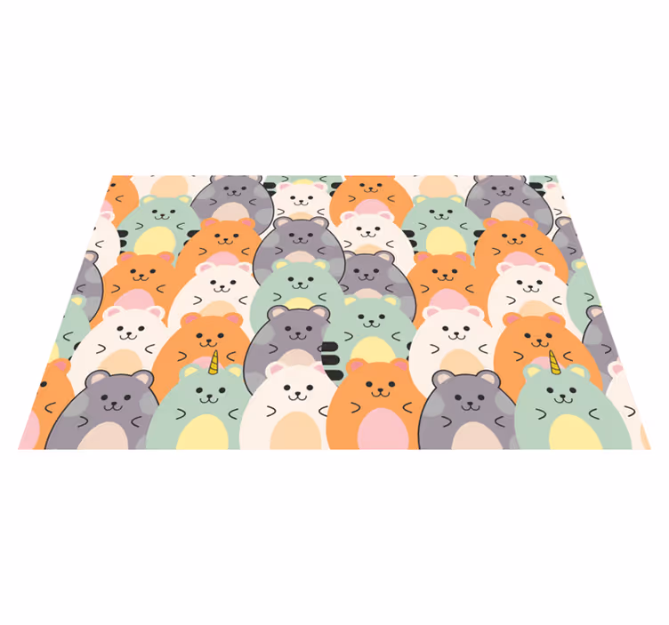 Individuais de mesa infantis com rostos de animais adoráveis - TenStickers