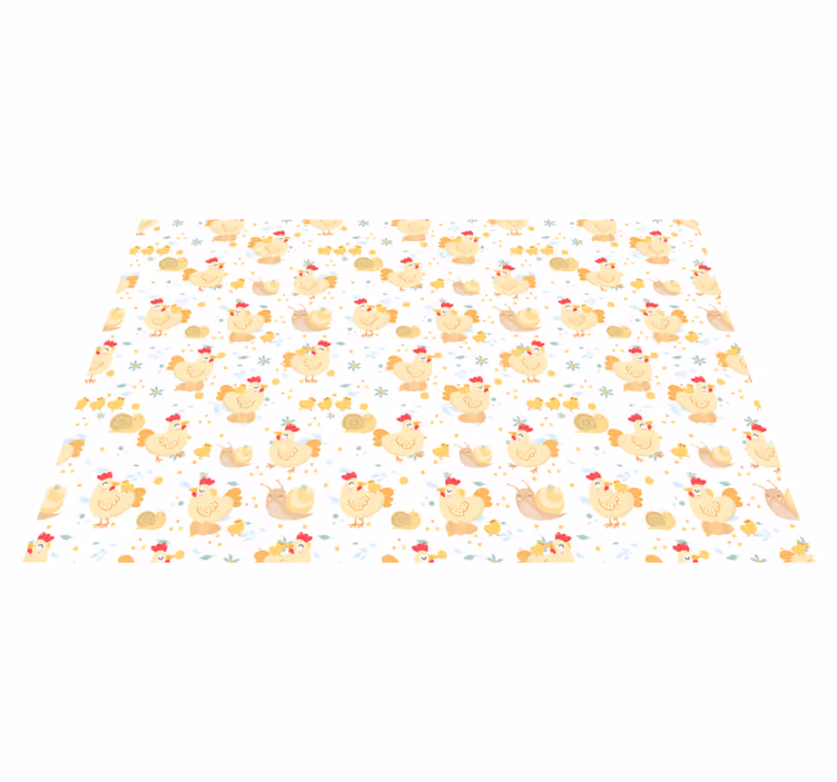 Individuais de mesa infantis com estampa de galinha fofa - TenStickers
