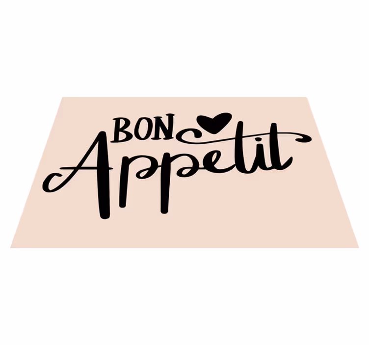 Individuais de mesa com texto frase bon apetite - TenStickers