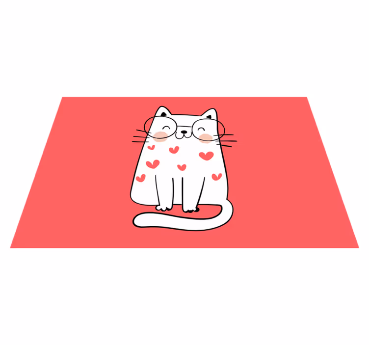 Individuais de mesa infantis com personagem de gato fofo - TenStickers