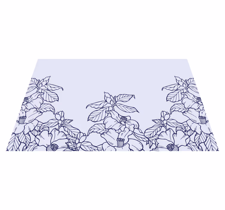 Individuais de mesa originais com padrão de borda floral - TenStickers