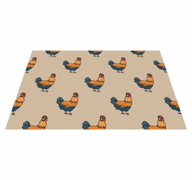 Individuais de mesa originais estampa de galinha charmosa - TenStickers