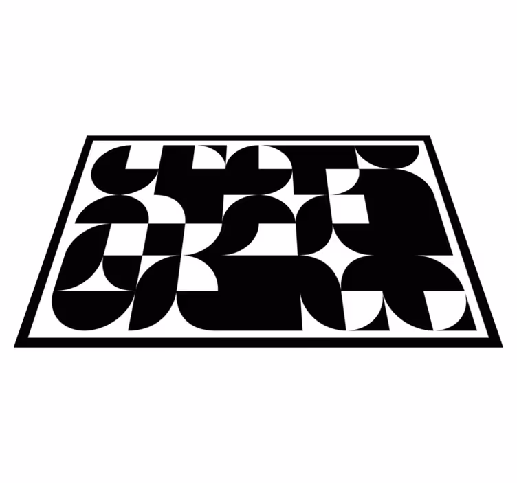 Individuais de mesa modernos com motivo geométrico preto - TenStickers