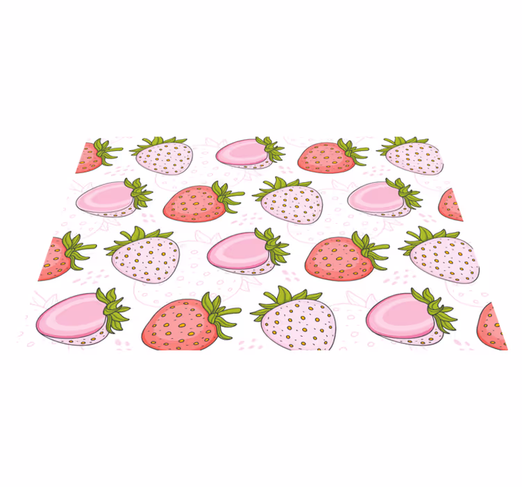Individuais de mesa originais padrão morango rosa - TenStickers