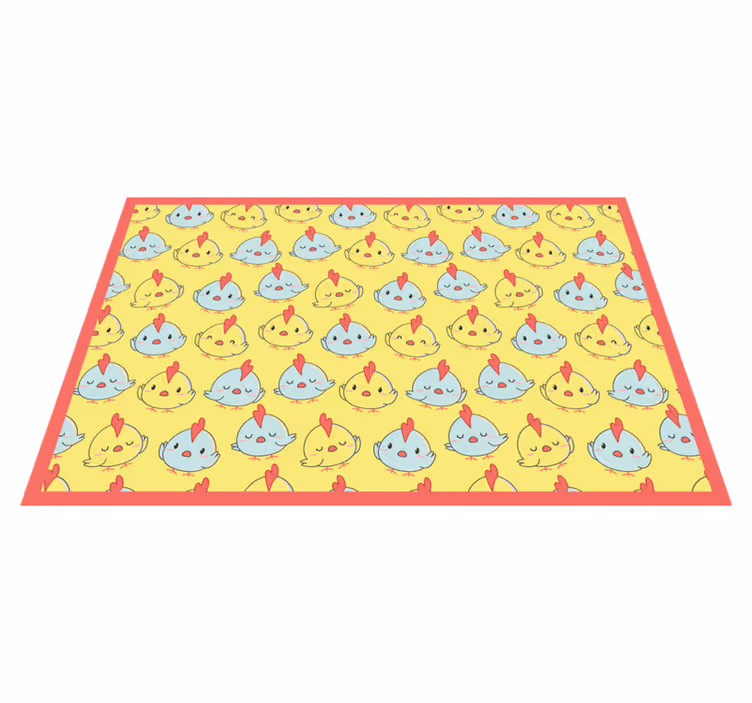 Individuais de mesa infantis Padrão de pintinho amarelo - TenStickers