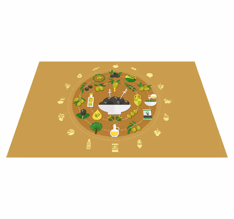 Individuais de mesa originais arranjo de tigela de azeitonas - TenStickers