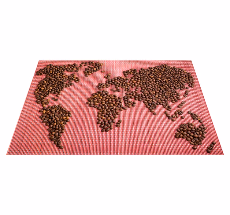 Individuais de mesa originais grãos de café mapa mundi - TenStickers