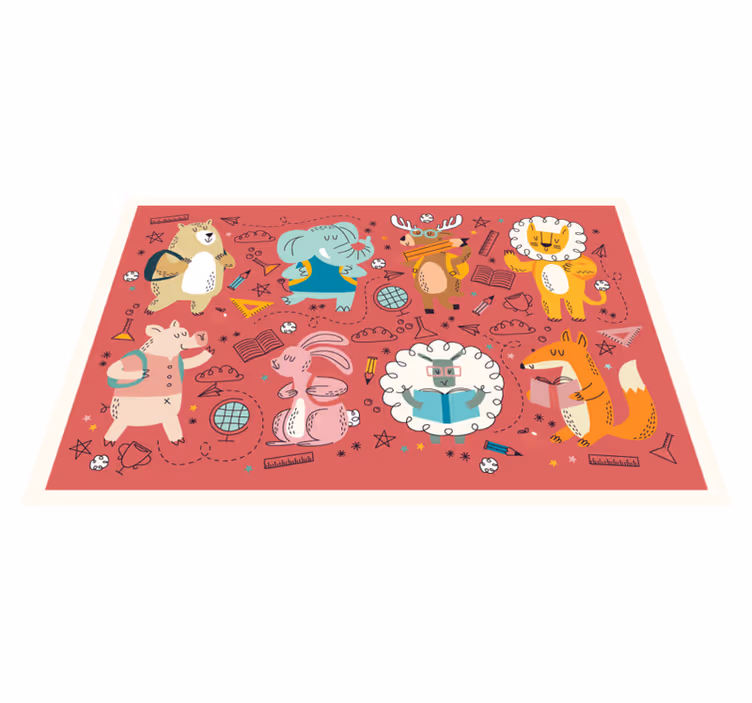 Individuais de mesa infantis amigos animais coloridos - TenStickers