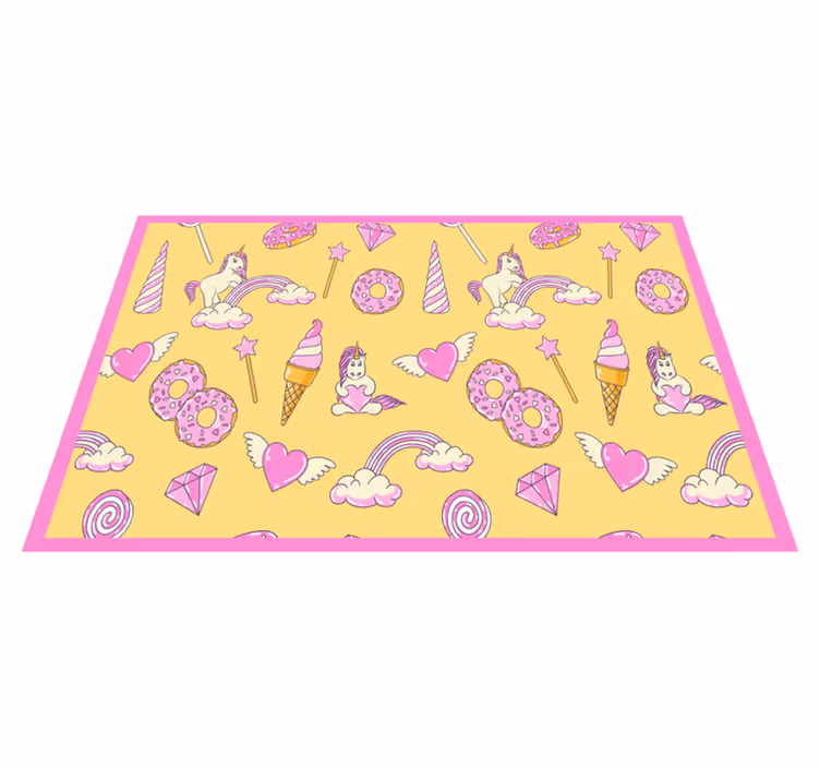 Individuais de mesa infantis diversão de unicórnio - TenStickers