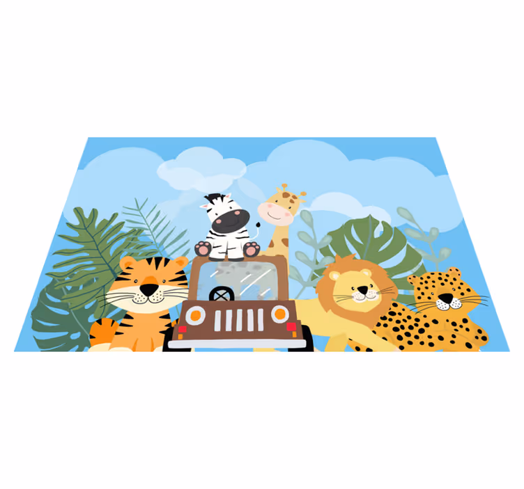 Individuais de mesa infantis cena de safari animal - TenStickers