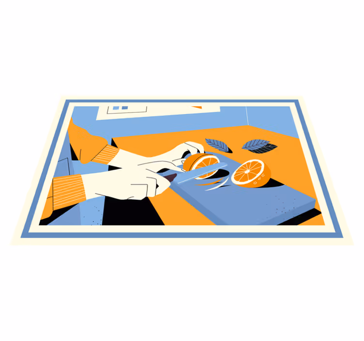 Individuais de mesa modernos fatiando laranjas frescas - TenStickers