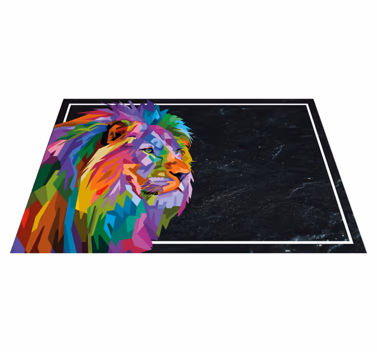 Individuais de mesa originais rosto de leão colorido - TenStickers