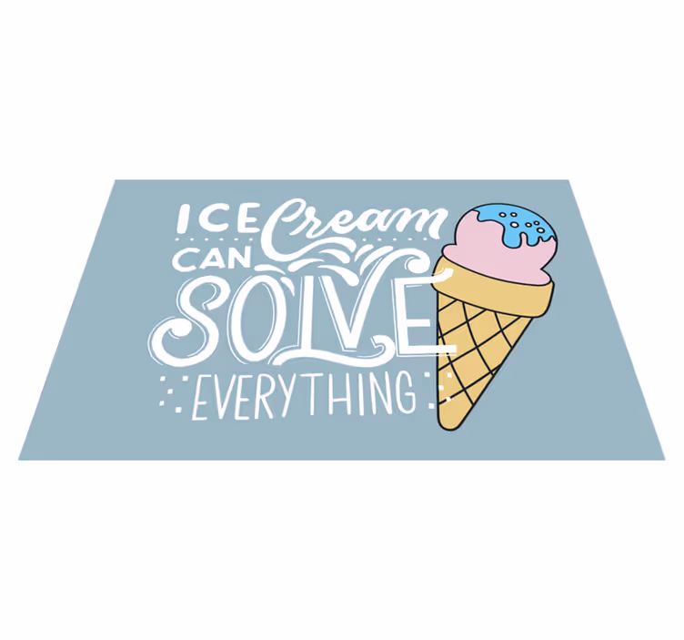 Individuais de mesa com texto citação do cone de sorvete - TenStickers