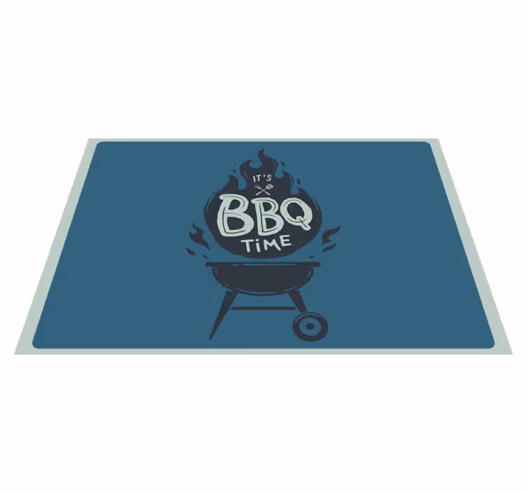 Individuais de mesa com texto hora do churrasco chamas - TenStickers