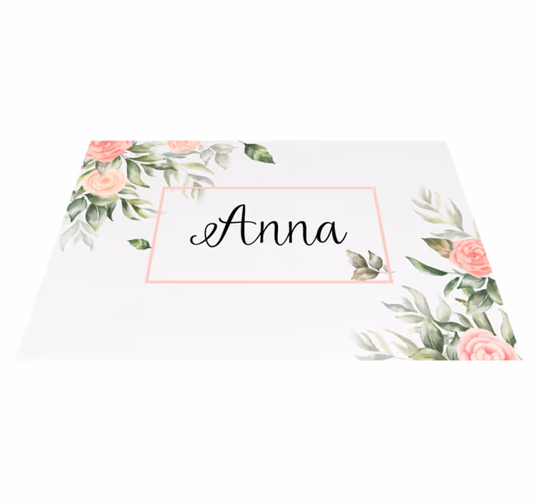 Individuais de mesa com nome florais personalizáveis - TenStickers