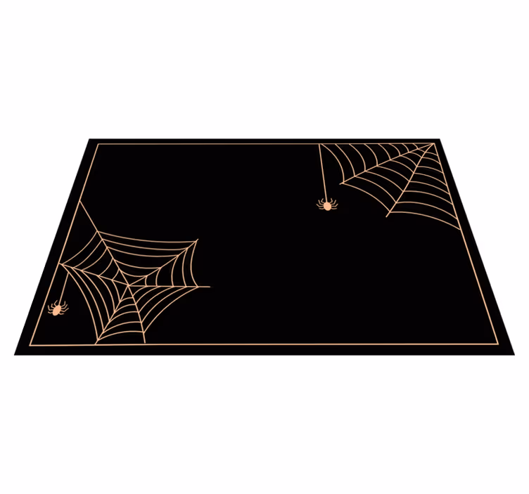 Teia de aranha clássica em tapete de fundo preto - TenStickers