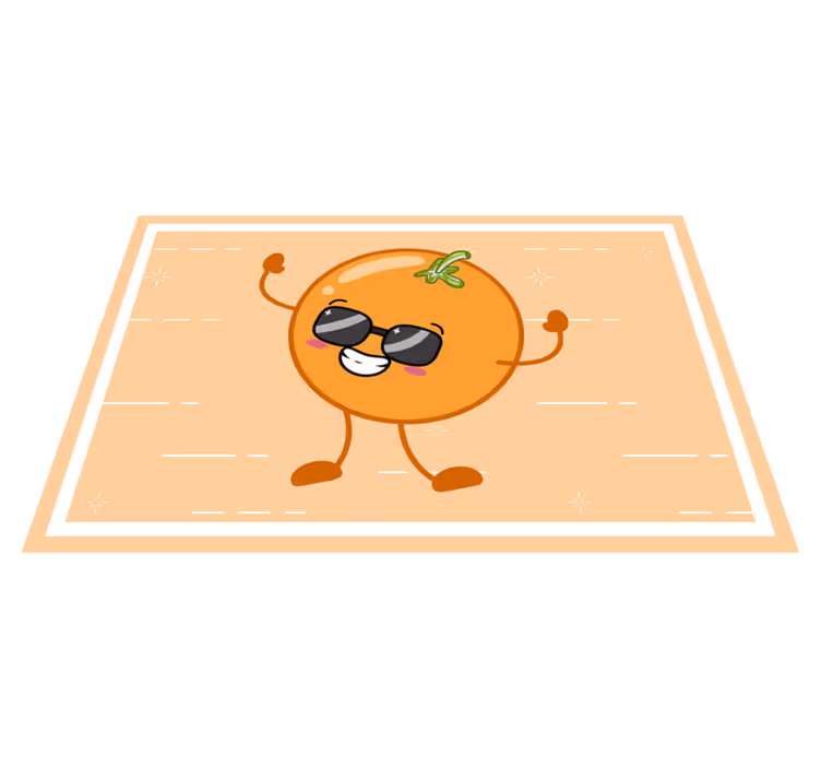 Individuais de mesa infantis personagem laranja feliz - TenStickers