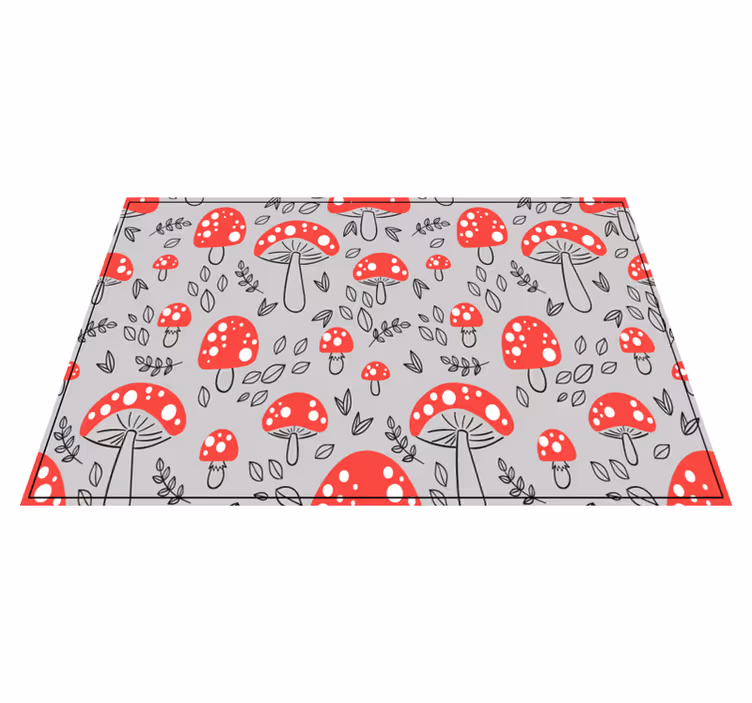 Individuais de mesa originais padrão cogumelo vermelho - TenStickers