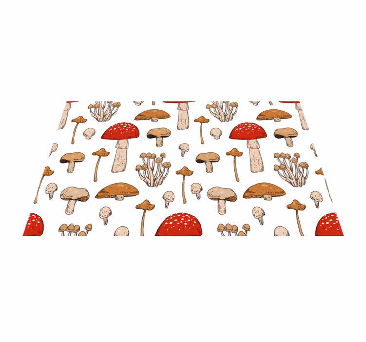 Individuais de mesa originais padrão cogumelo - TenStickers