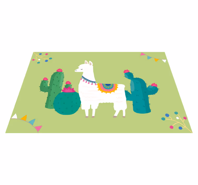 Individuais de mesa infantis lhama com cactos - TenStickers