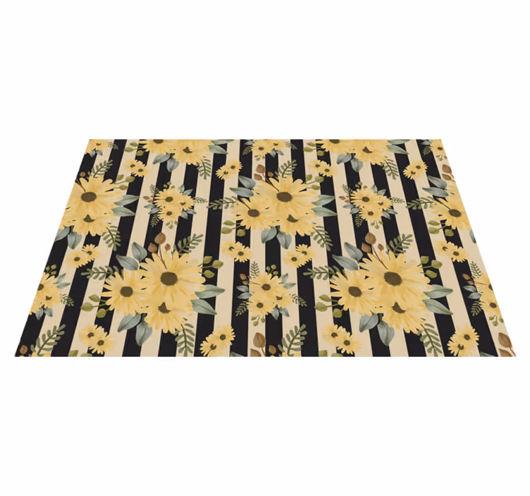 Individuais de mesa originais padrão listras florais - TenStickers