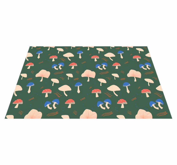 Individuais de mesa originais estampa de cogumelos vibrantes - TenStickers