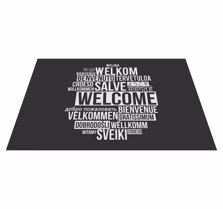 Individuais de mesa com texto design multilíngue bem-vindo - TenStickers