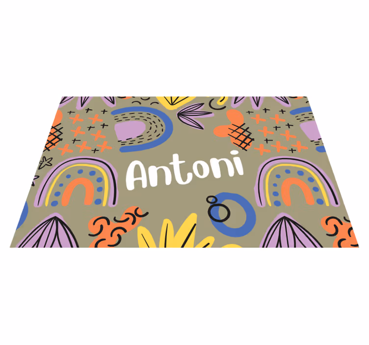 Individuais de mesa com nome design colorido - TenStickers
