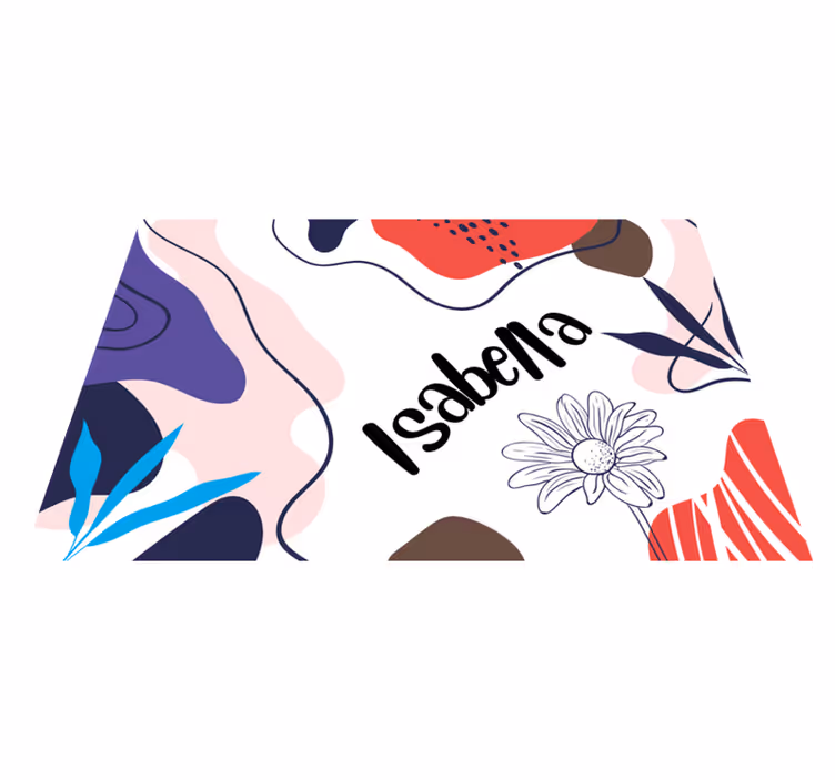 Individuais de mesa com nome florais abstratos coloridos - TenStickers
